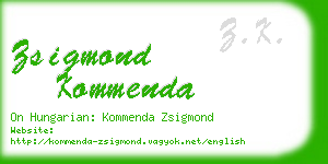 zsigmond kommenda business card